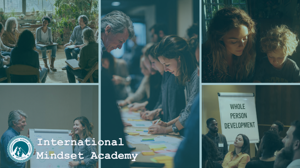 A positive, holistic education session where adults and young learners explore how to heal negative learning patterns through experiential learning and whole person development, seated in a comfortable circle with notebooks, plants, and natural light in a calm classroom, guided by a facilitator who encourages emotional reflection, social connection, and values based dialogue as part of holistic education, creating a psychologically safe and inclusive environment that supports deep mindset transformation and integrated growth.